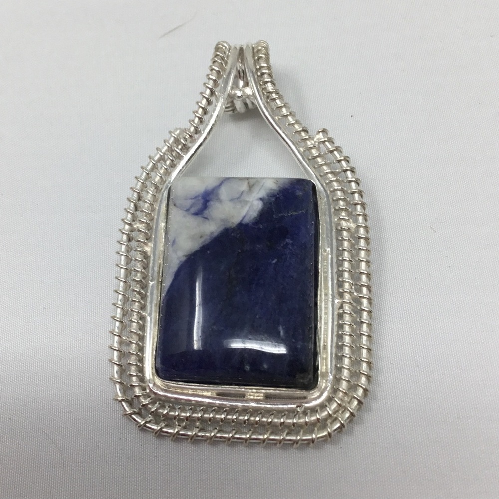 925 Sterling Silver & Sodalite Pendant